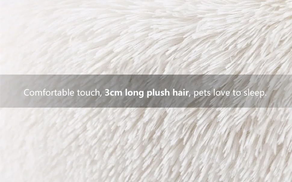 Cat Beds for Indoor Cats - Cat Bed Washable 20/24 inches, Dog Beds for Small Medium Dogs, Anti Anxiety Round Fluffy Plush Faux Fur Pet Bed, Thick Bottom
