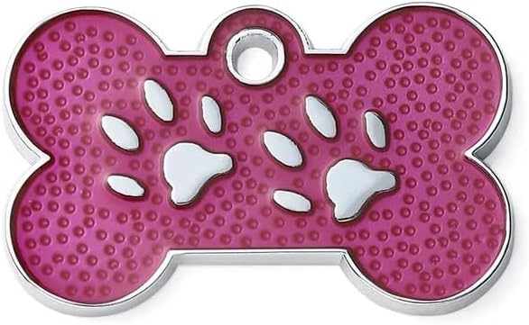 Personalized Dog Cute Paw Pet ID Tag for Pet Collar or Key Chain - Dog Name tag, cat Tags Personalized, cat id tag, Kitten Name tag, Kitten id tag (Bone-Shaped-Small: Rose Red)