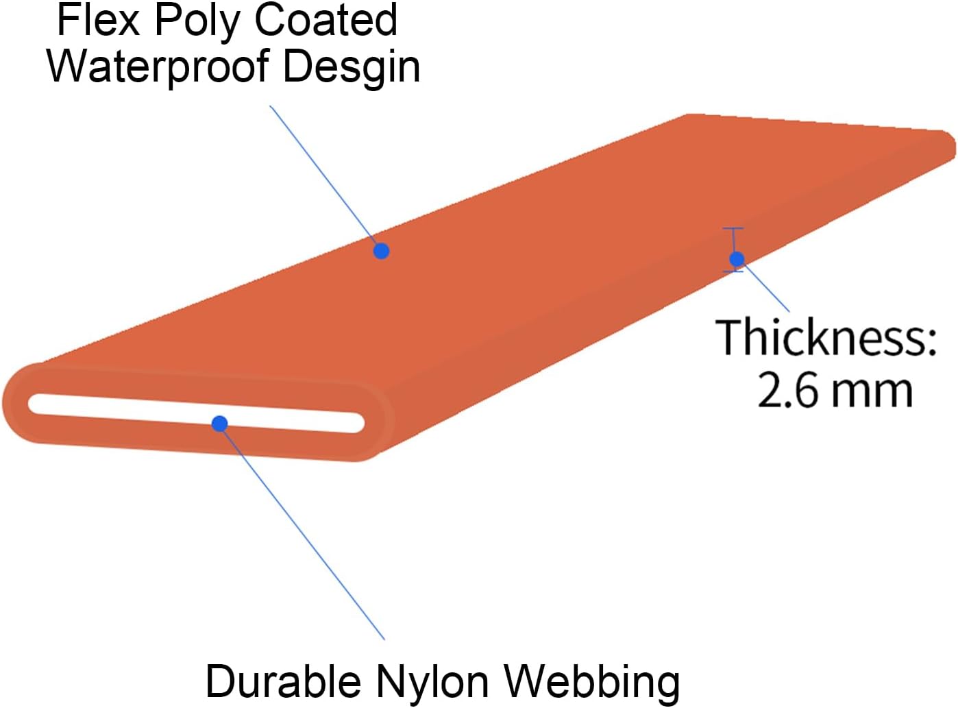 Long Dog Leash Waterproof Recall Training Lead Outdoor Long Line Great for Training, Beach, Play, Camping, or Backyard