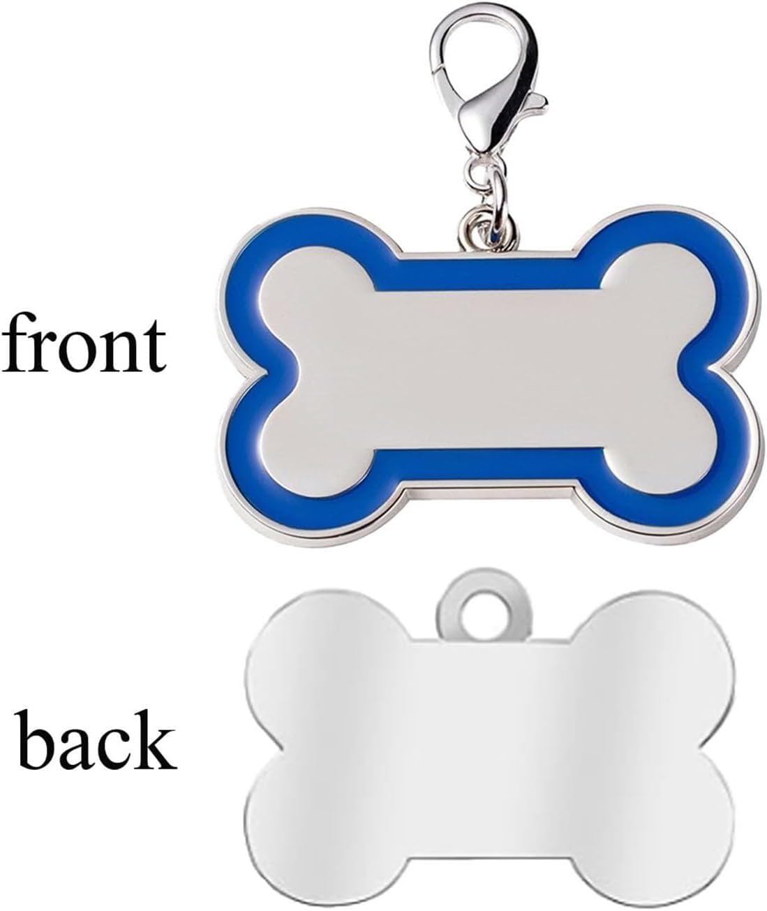 Personalized Dog ID Tags - tag for Dog Collar, pet ID tag, Dogs Tags for Pets, Laser Engraved Dog tag, Name Tags for Dogs, Dog Tags for Large Dogs (Bone-Shaped-Large: Blue)