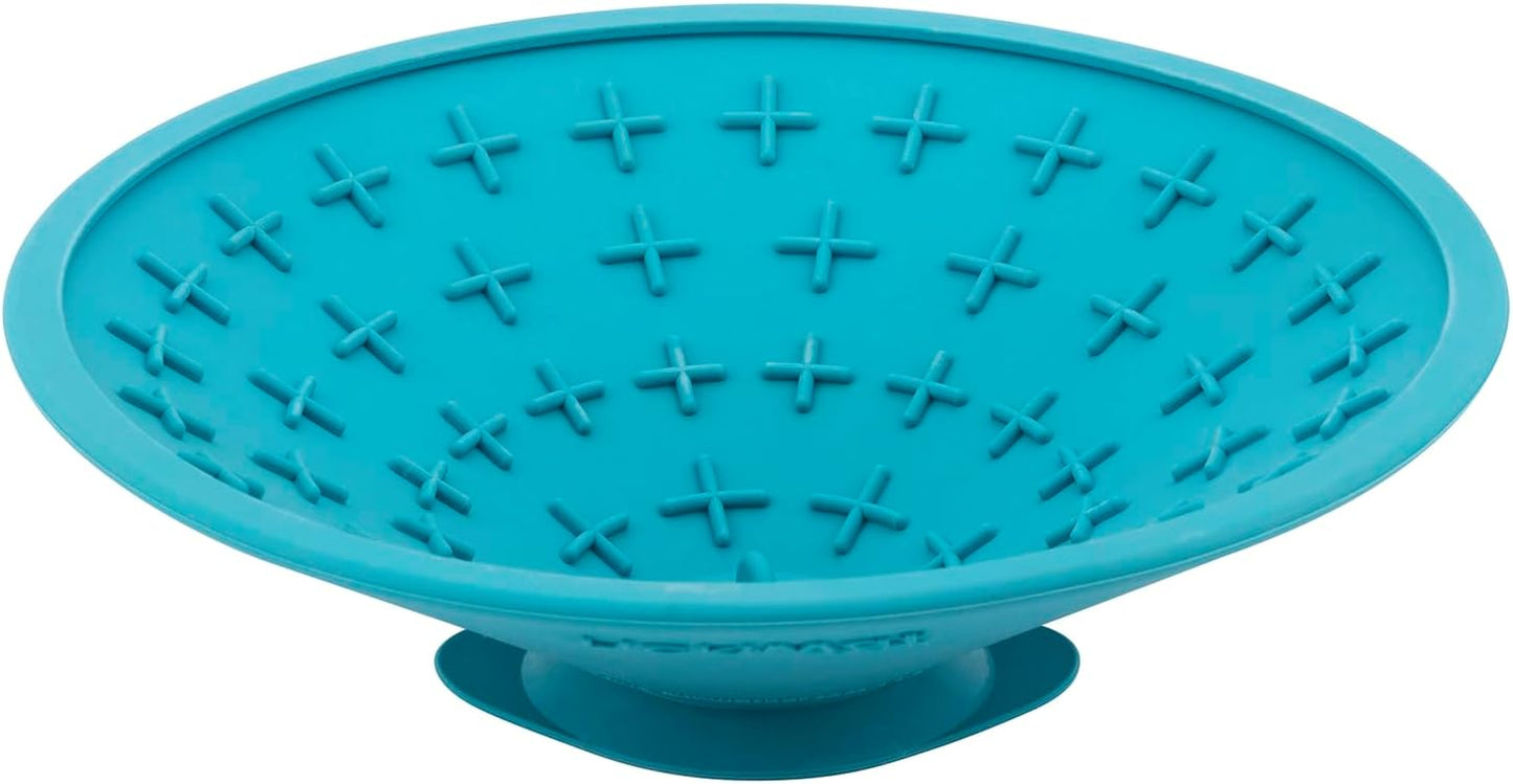 LickiMat Splash, Dog Slow Feeder Bowl Lick Mat, Boredom Anxiety Reducer, Sticks to Smooth Surface; Perfect for Food, Treats, Yogurt, or Peanut Butter. Fun Alternative to Slow Feed Dog Bowl, Turquoise