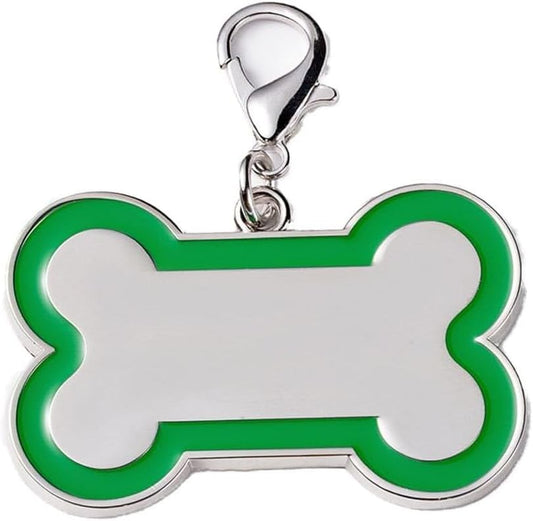 Personalized Dog ID Tags - tag for Dog Collar, pet ID tag, Dogs Tags for Pets, Laser Engraved Name Tags for Dogs, Dog Tags for Large Dogs, Blank Dog Tags (Bone-Shaped-Large: Green)