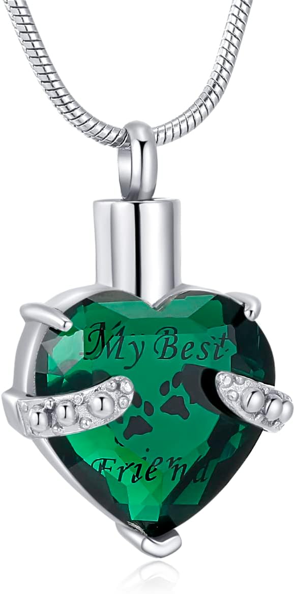 Cremation Jewelry for Ashes for Dog Cat Waterproof Pet Memorial Urn Pendant Necklace for Ashes