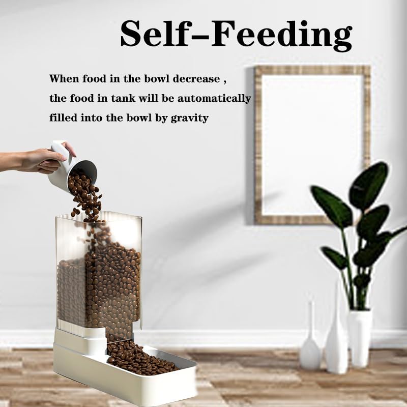 iGeekPet Care-NeverMissMeal Gravity Pet Feeder and Water Dispenser Set, Automatic Dog Feeder and Dog Water Dispenser for Dogs Cats Pets Animals Large Capacity(3.8L)