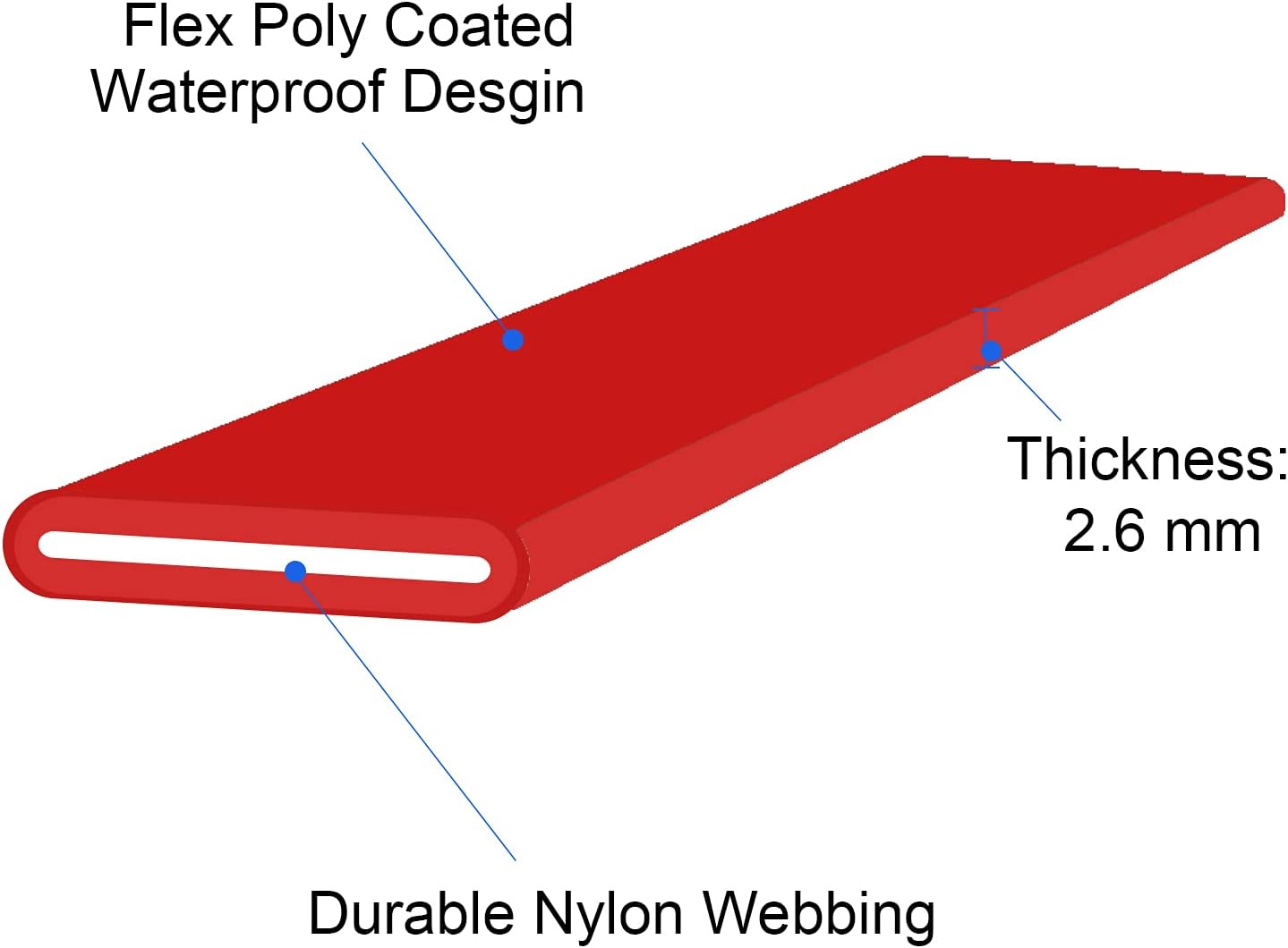 Long Dog Leash Waterproof Recall Training Lead Outdoor Long Line Great for Training, Beach, Play, Camping, or Backyard