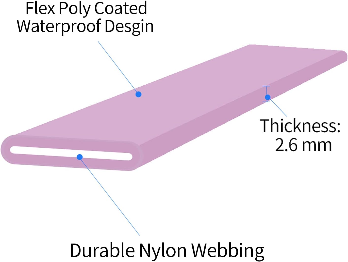 Long Dog Leash Waterproof Recall Training Lead Outdoor Long Line Great for Training, Beach, Play, Camping, or Backyard