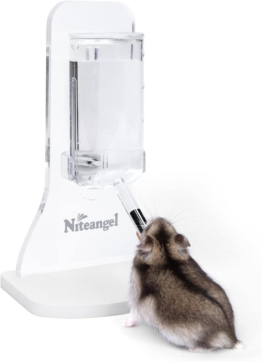 Niteangel 80ml Hamster Water Bottle with Stand No Drip Gerbil Water Feeder Dispenser for Hamster Gerbils Mice Degus Lemming Hedgehog Small-Sized Pet