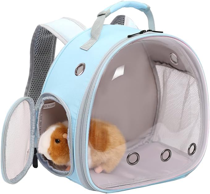 Guinea Pig Backpack, Space Capsule Bubble Window Small Animal Backpack for Guinea Pig, Bird Bunny Rabbit