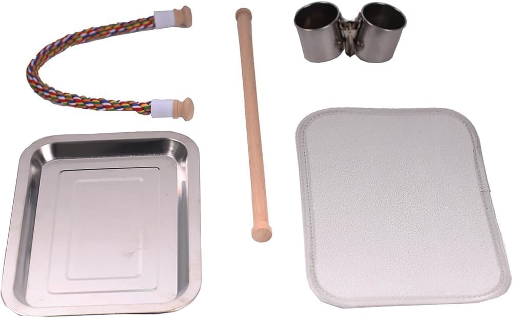 Bird Traval Carrier Cage, Multi Vent Holes Clear Space Capsule Astronaut Backpack to Carry Parakeet Cockatiel Parrot with Metal Tray Wood Perch, Vet Transport Book Bag