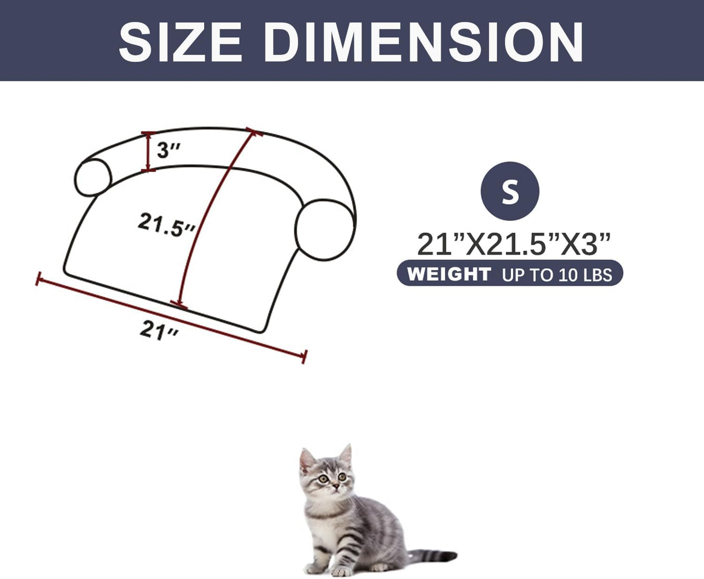 Calming Dogs/Cats Bed Mats, Dog Pad Washable Removable Couch Cover, Plush Long Fur Mat for Pets, Waterproof Lining, Perfect for Small, Medium and Large Dogs and Cats (Dark Gray, 21"x21")