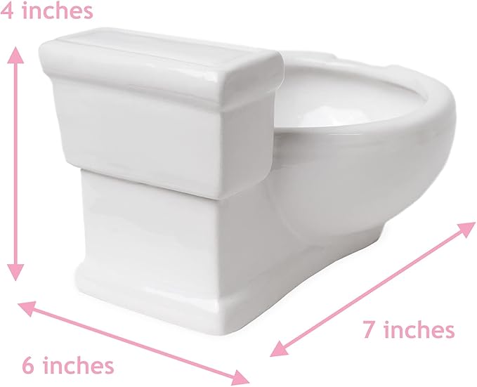 Toilet Shaped Bowl for snacks, pet food dish, cereal, water, ramen - 7 inches