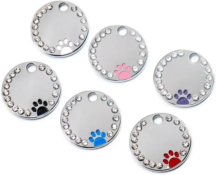 Personalized Dog/Cat Cute Paw Pet ID Tag with Unique Laser Engraving Name and Phone Number for Pet Collar or Key Chain (Green)