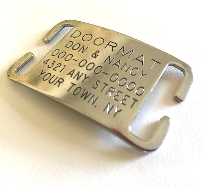 Boomerang Tags Dog Tags Personalized for Pets - Will Last Your Pets Lifetime - Dog Name Tag, Custom Dog Tags, Pet Tag, Quiet Engraved Stainless Steel (Open End Medium for 3/4 Inch Snap Style Collars)