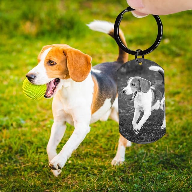 Personalized Dog Keychain Memorial Gifts for loss of dog - Custom Pet Photo Keychain in Memory of Dogs & Cats, Sympathy Gift For Pet Passed Away