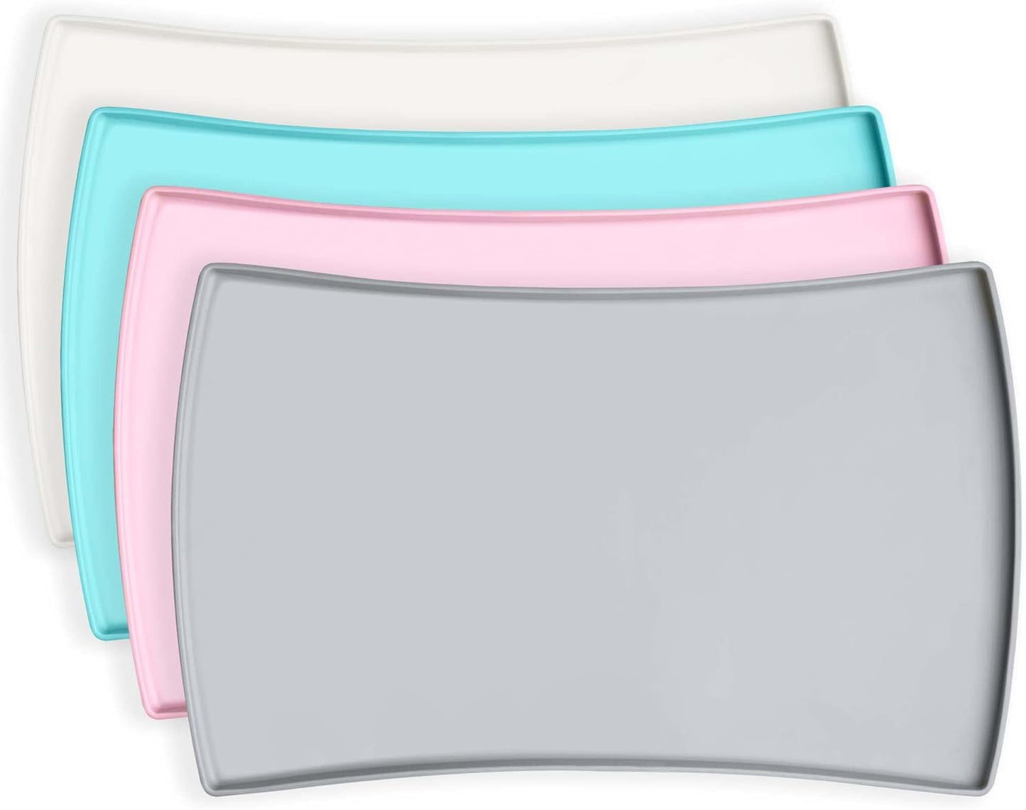 CatGuru Cat Food Mat, Small & Large Pet Food Mat, 100% Waterproof Cat Placemat for Food and Water, Silicone Mats for Pets Bowls, Non-Slip Mats for Pet Bowl or Fountain (Large, Gray)