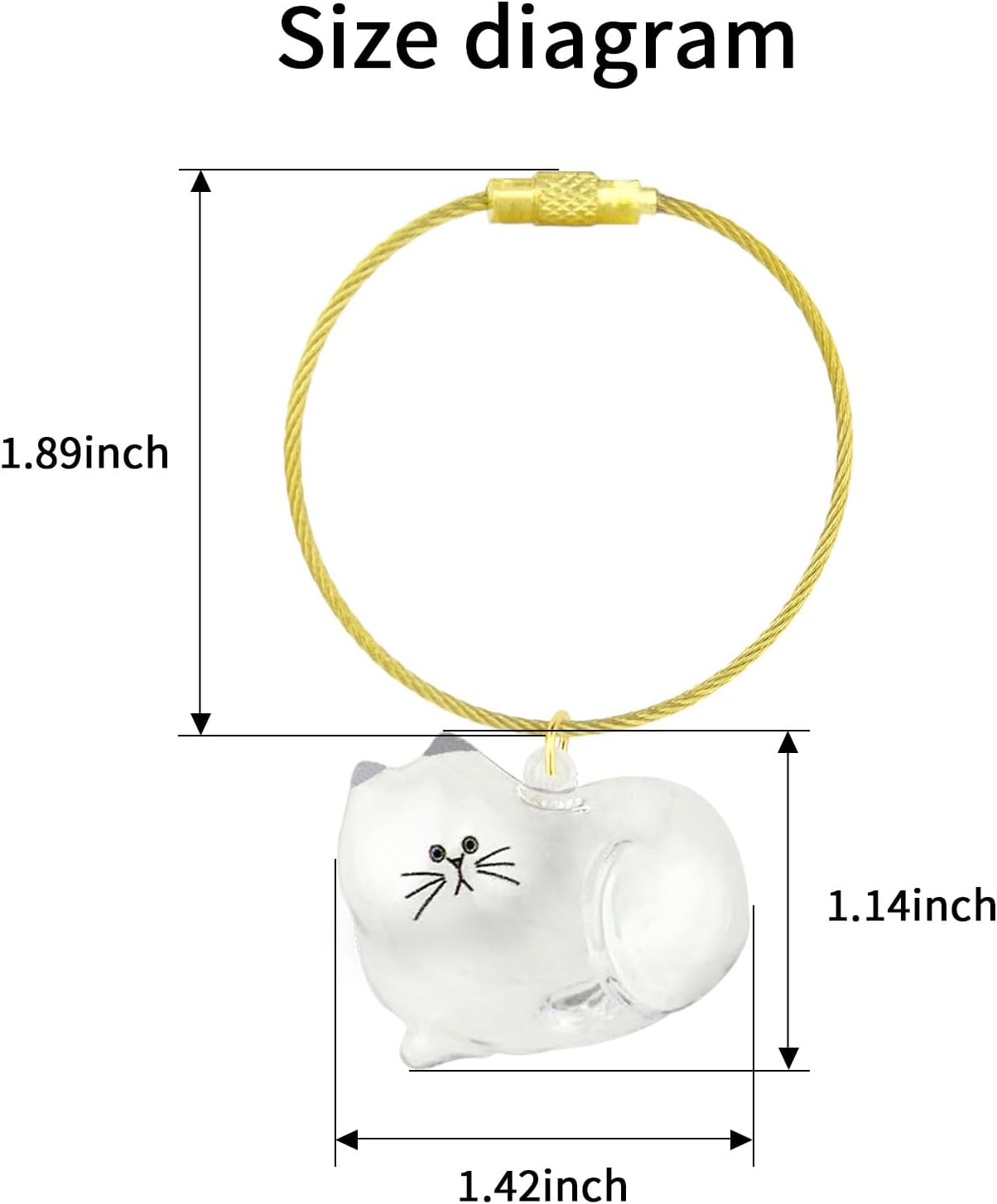 Cat Hair Keychain, 2Pcs Cat Hair Storage Bottle，Pet Fur Keepsake,Pet Hair Storage/Memorial Keychain,Cute Pet Memorial Gifts,[E Model]