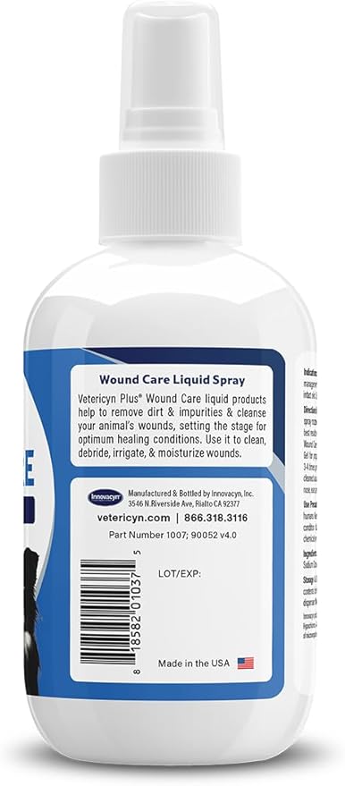 Vetericyn Plus Dog Wound Care Spray | Healing Aid and Skin Repair, Clean Wounds, Relieve Dog Skin Allergies, Safe for All Animals. 3 ounces