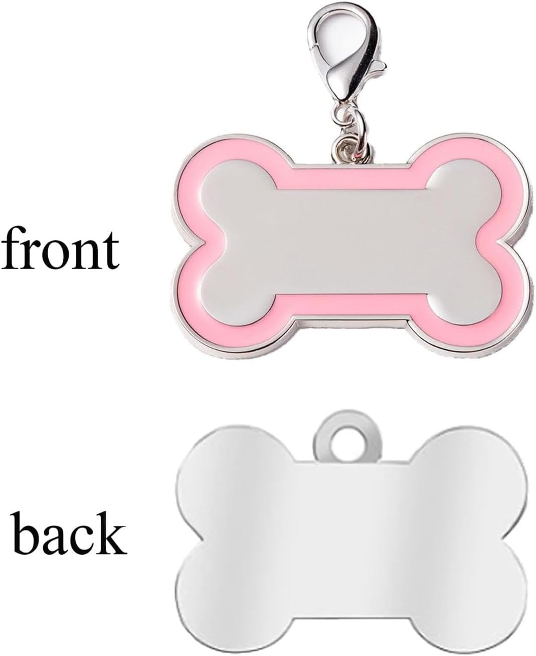 Personalized Dog ID Tags - tag for Dog Collar, pet ID tag, Dogs Tags for Pets, Laser Engraved, Name Tags for Dogs, Dog Tags for Large Dogs, Blank Dog Tags (Bone-Shaped-Large: Pink)