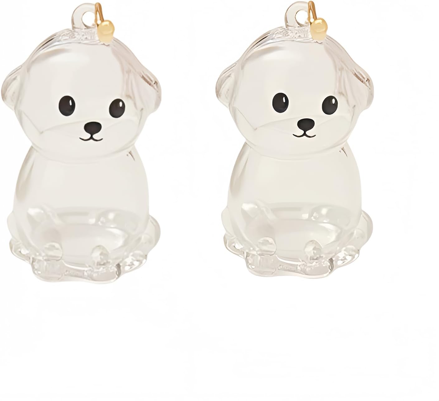 2 Pcs Dog Hair Keychain, Cute Dog Fur Keepsake Storage Bottle, Memorial Bottle Memory Jars for Pet Hair
