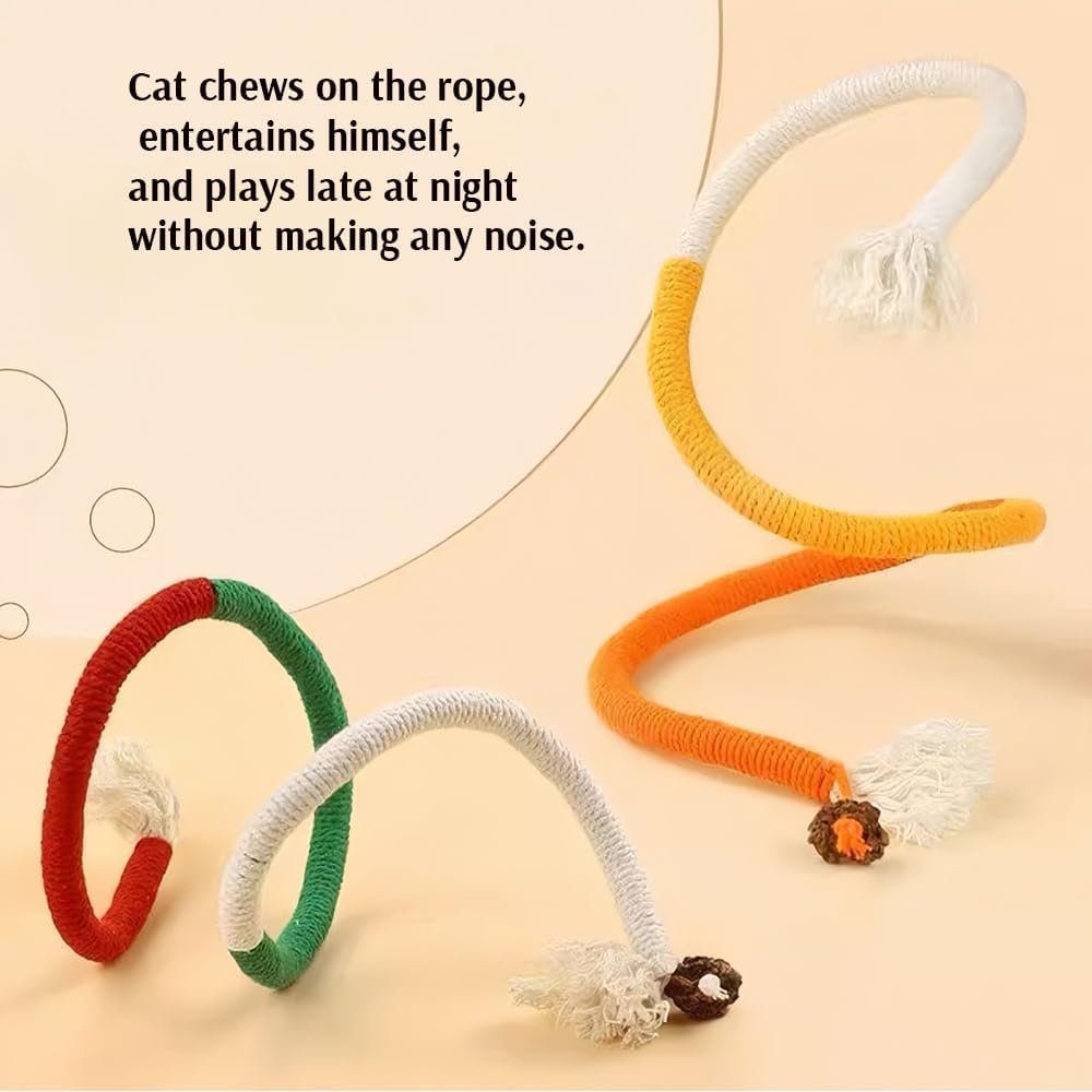 Cat Chew Rope Toys,Teething Toys for Indoor cat – 3-Pack cat String Toy Soft Cotton Play Ropes with Gall Fruits for Kittens and Cats, 25.6 Inches