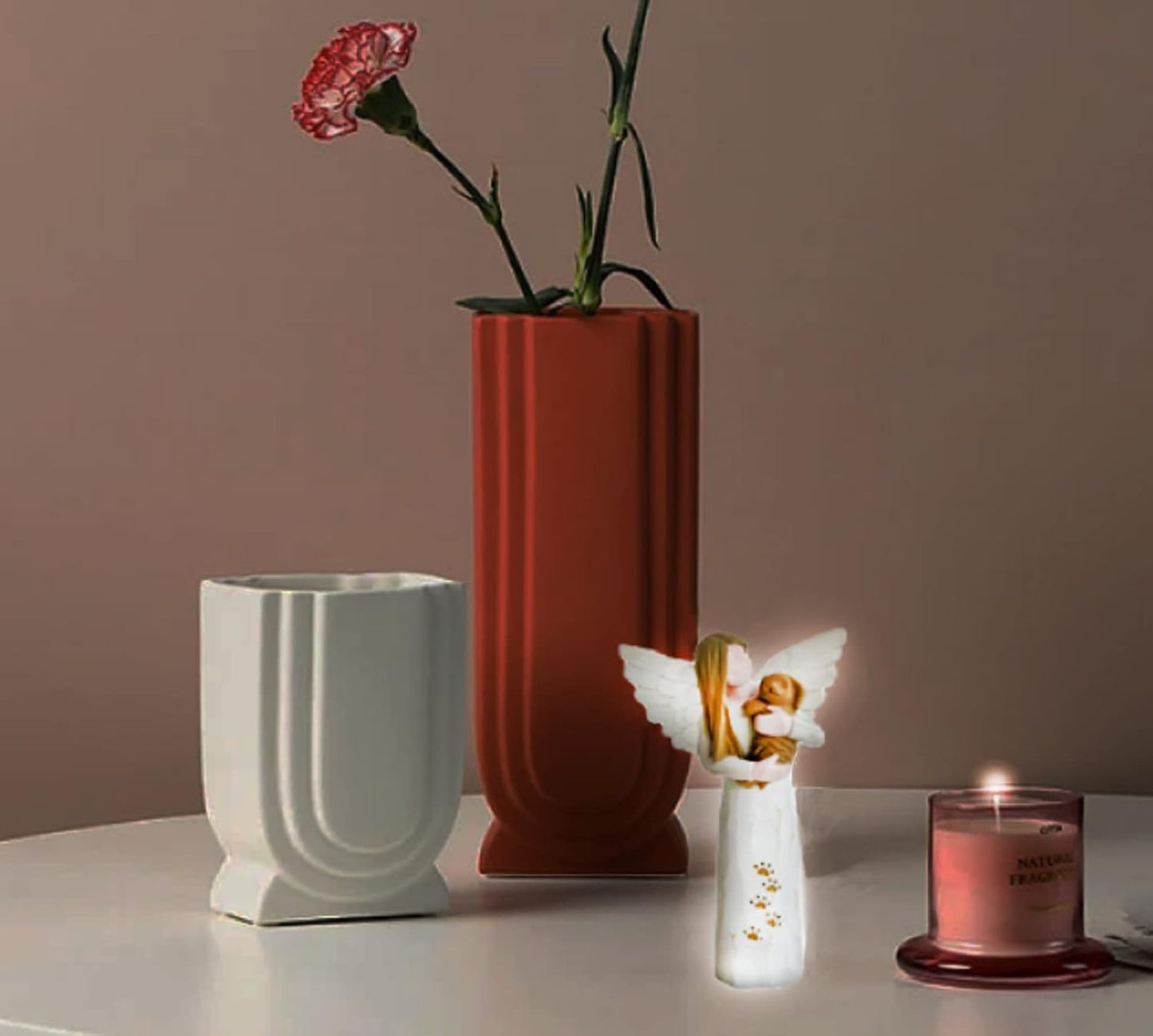 Dog Memorial Gifts for Loss of Dog, Pet Memorial Gifts, Resin Angel Statues,Sculpting Angels，Pet Sympathy Gifts(White)