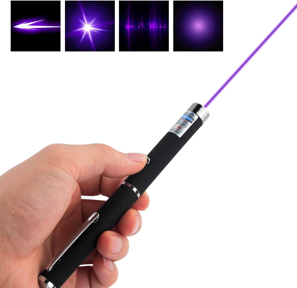 Cats Toys USB Rechargeable Pet Interactive Toys with Purple Pointer Remotes for Indoor Classroom Interactive Teaching (Purple, USB 1 Pack)