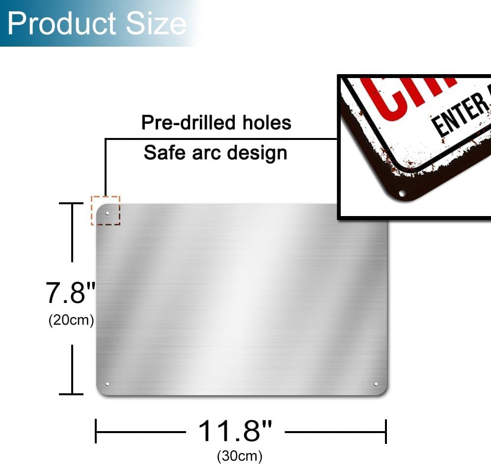 Vintage Beware of Chickens Metal Sign Funny Chicken Coop Sign for Farm 8 x 12 inch