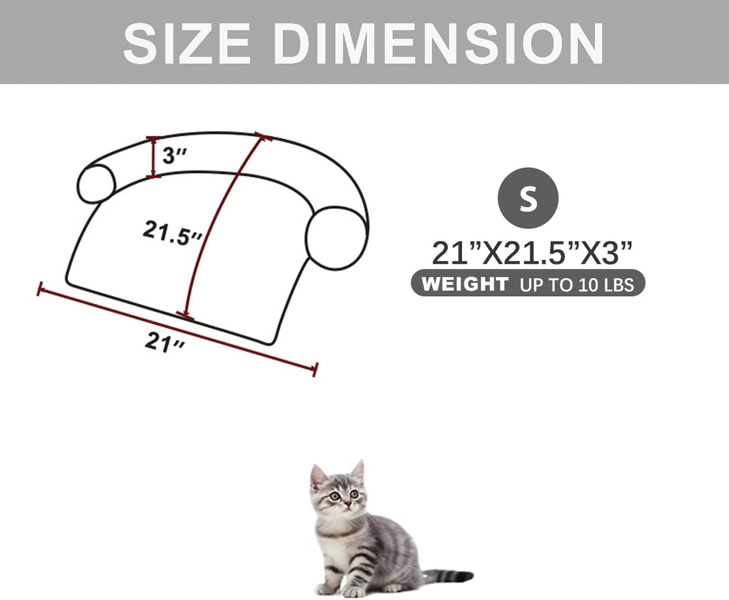 Calming Dogs/Cats Bed Mats, Dog Pad Washable Removable Couch Cover, Plush Long Fur Mat for Pets, Waterproof Lining, Perfect for Small, Medium and Large Dogs and Cats (Light Gray, 21"x21")