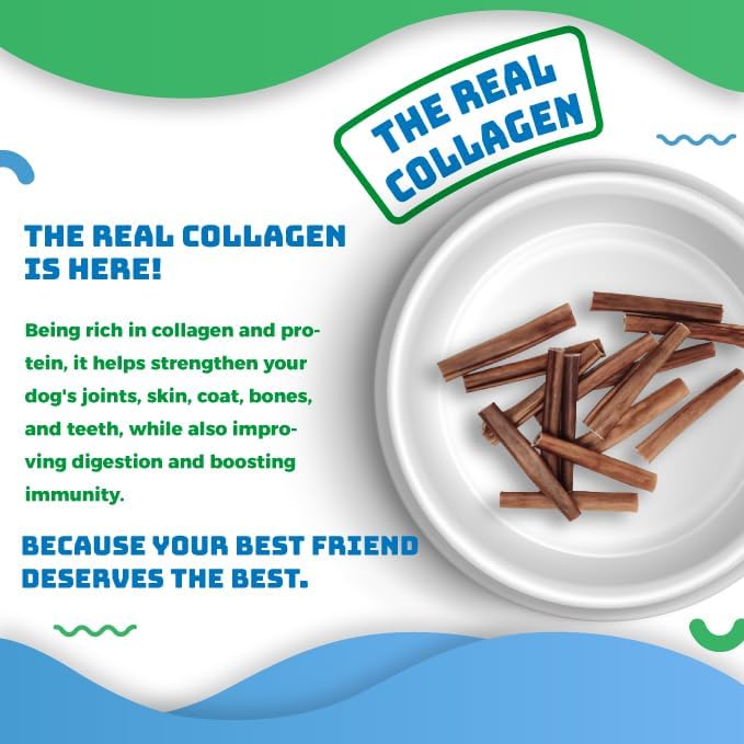 john bully Collagen Stick 6" 25PK, The Best Option for Your Dog, 100% Natural, Rich in Protein, Highly Digestible, Gluten Free,Premium Grade Quality,Odor Free The Real Collagen