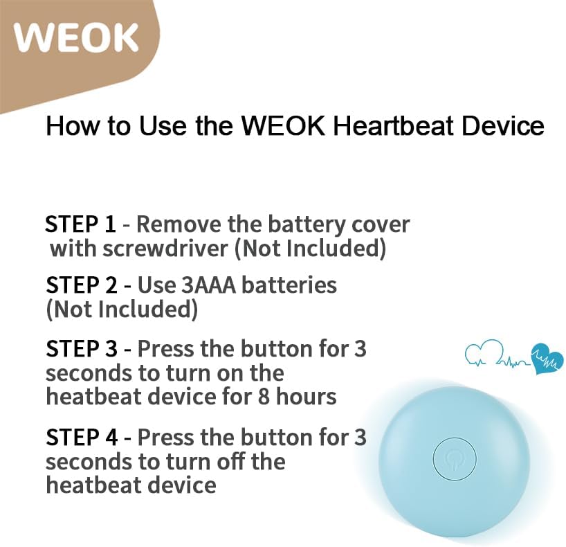 Heartbeat Dog Toy for Puppy- Helps for Dog Anxiety Relief and Calming Aid, Stuffed Animal Anxiety Calming Behavioral Aid Puppy Heartbeat Toy Sleep aid for Dogs Cats Pets