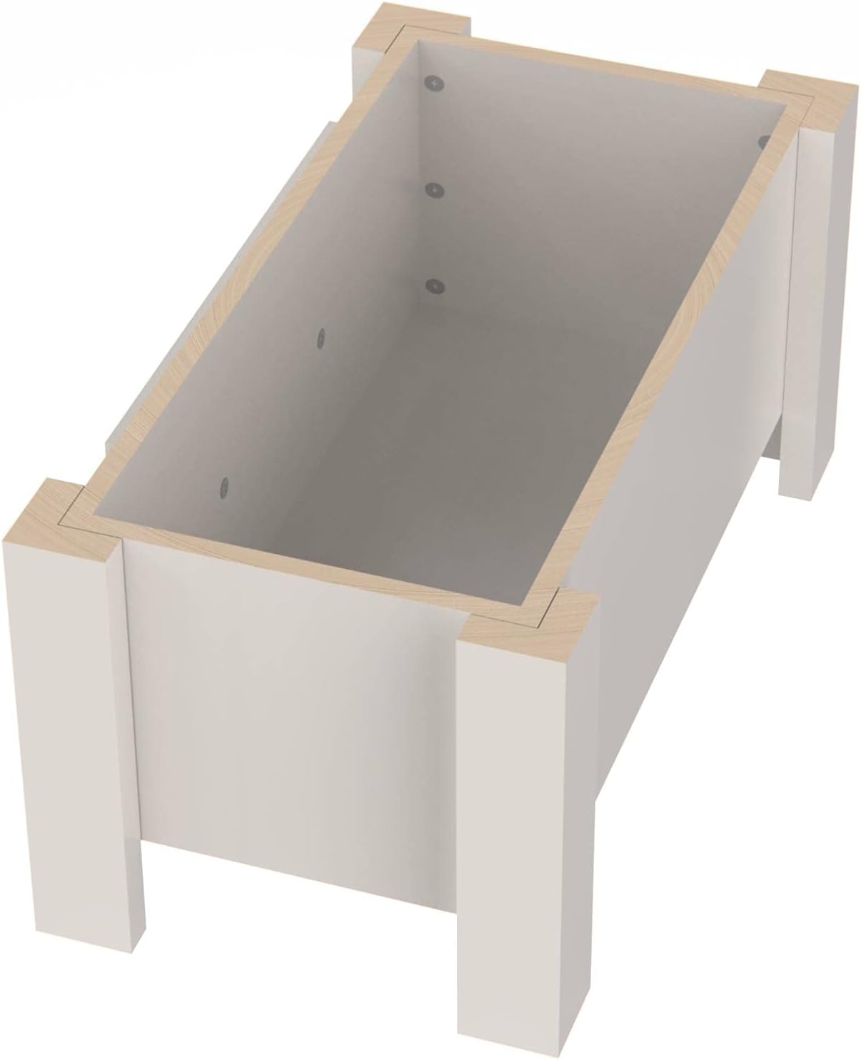 GrooveThis Woodshop - Personalized Elevated Dog Bowl Stand for Large, Medium, Small, X-Small Dogs - Stainless Steel Food and Water Bowls - Raised Dog Dish with Internal Storage (Medium, Flag Design)