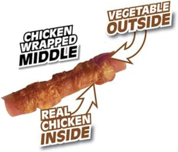 SmartBones Chicken-Wrapped Sticks, Treat Your Dog to a Rawhide-Free Chew Made With Real Chicken and Peanut Butter 8 Count (Pack of 1)