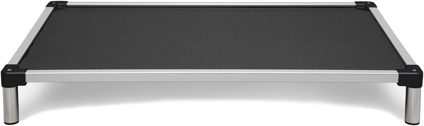 K9 Ballistics Chew Proof Elevated Outdoor Cooling Cot Bed for Large Dogs - Virtually Indestructible, Preassembled, Withstands Aggressive Chewers - Obsidian Black Ripstop