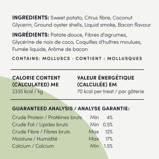 Crumps' Naturals Pbb- Bacon Dental Dog Treats (36 Pack), 4.5"