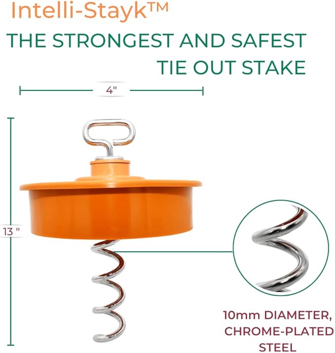 Intelli-Stayk: Tailored for Soft Soils – Specialized Tie Out Stake for Dogs