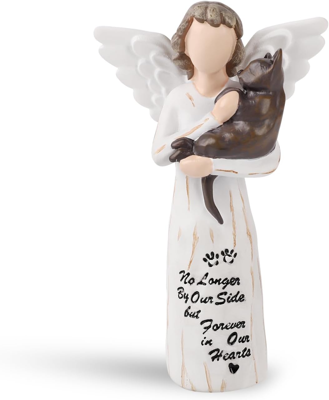 Cat Memorial Gifts for Loss of Cat, Pet Cat Remembrance Gifts, Hand-Painted Collectible Cat Angel Figurine Statue for Cat Lovers in Memory of Their Beloved Cat (Brown Cat, S-Size)