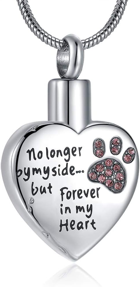 Cremation Jewelry for Ashes for Dog Cat Waterproof Pet Memorial Urn Pendant Necklace for Ashes