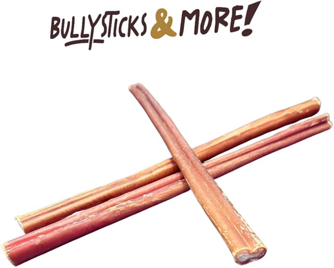 BULLYSTICKS & MORE 12 Inch Bully Sticks (Regular - 8 Pack) | Bully Sticks for Medium Dogs | 100% Grass Fed Beef | Dog Parents Choice Bully Stick Dog Chews | No Hide Bully Bones