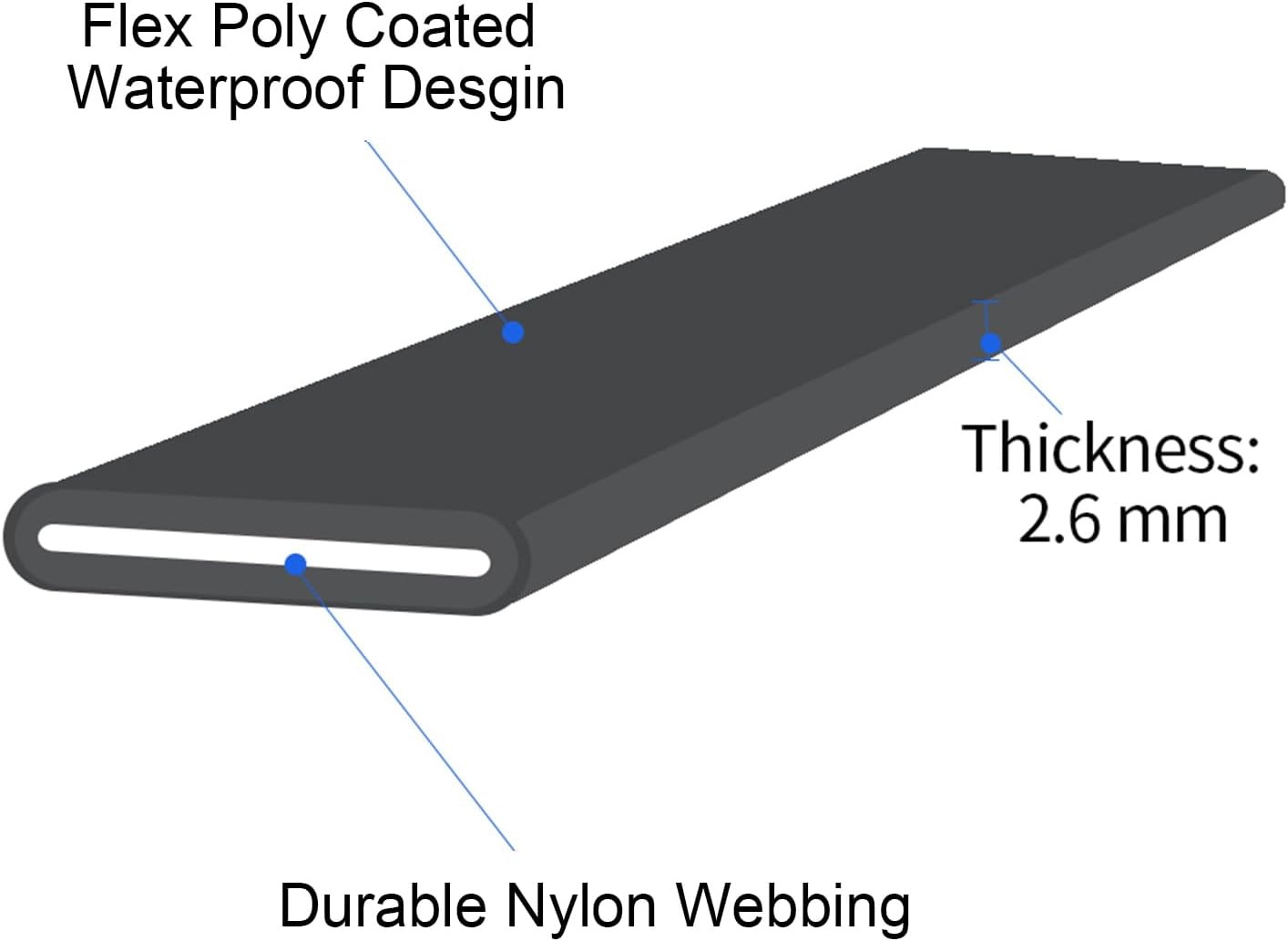 Long Dog Leash Waterproof Recall Training Lead Outdoor Long Line Great for Training, Beach, Play, Camping, or Backyard