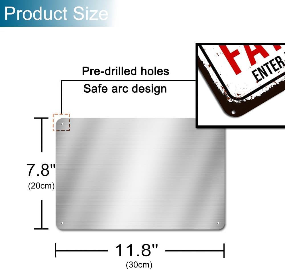 Funny Vintage Cat Metal Sign Beware of Cat Aluminum Sign Animal Decor 8 x 12 inch