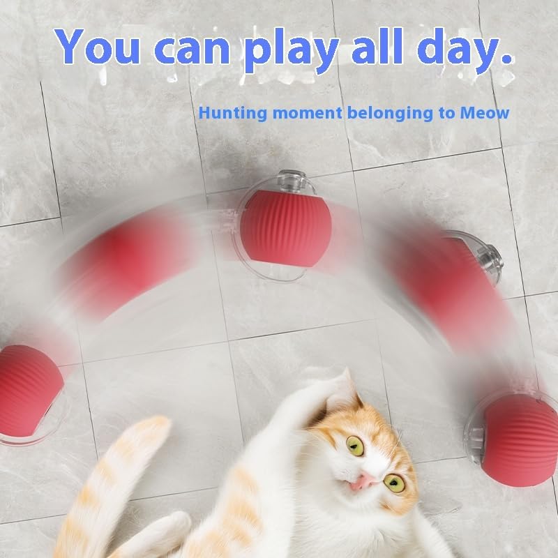 Interactive Cat Ball Toys for Indoor Cats,The 3rd Generation Agile Moving Cat Ball with Elastic Mesh Tail,Automatic Kitten Toys for Bored Indoor Adult Cats,Motion Activated (1pcs of Pack)