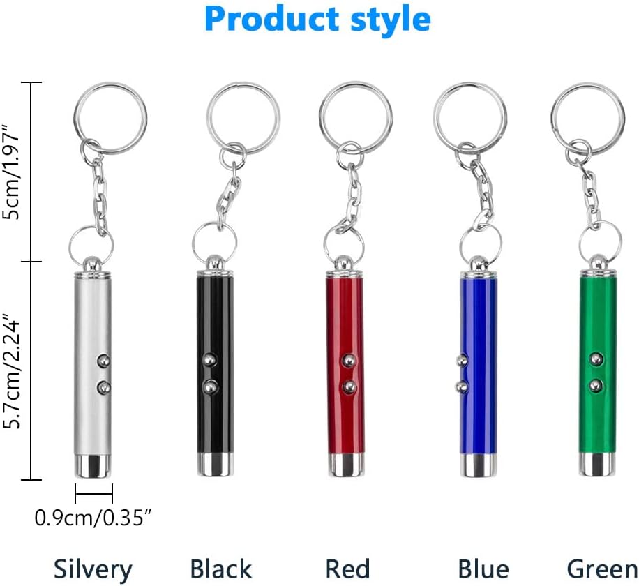 6pcs Laser Pointer Cat Toys Red Laser Light LED Pointer White Flashlight Torch Interactive Training Pen for Cat Dogs