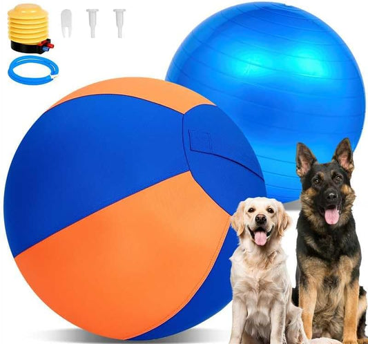 Herding Ball for Dogs-18 Jolly Ball for Dogs, Herding for Australian/German Shepherd, Collies, and All Herding Breeds, Improved Bite-Resistant, Reinforced Sewing Dog Toys-Orange/Medium