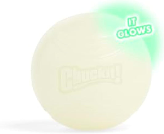 Chuckit! Glow in the Dark Bouncy Ball for Dogs, Chuckit Dog Toy, Max Glow Balls - Large, 3 Inch, Pack of 1