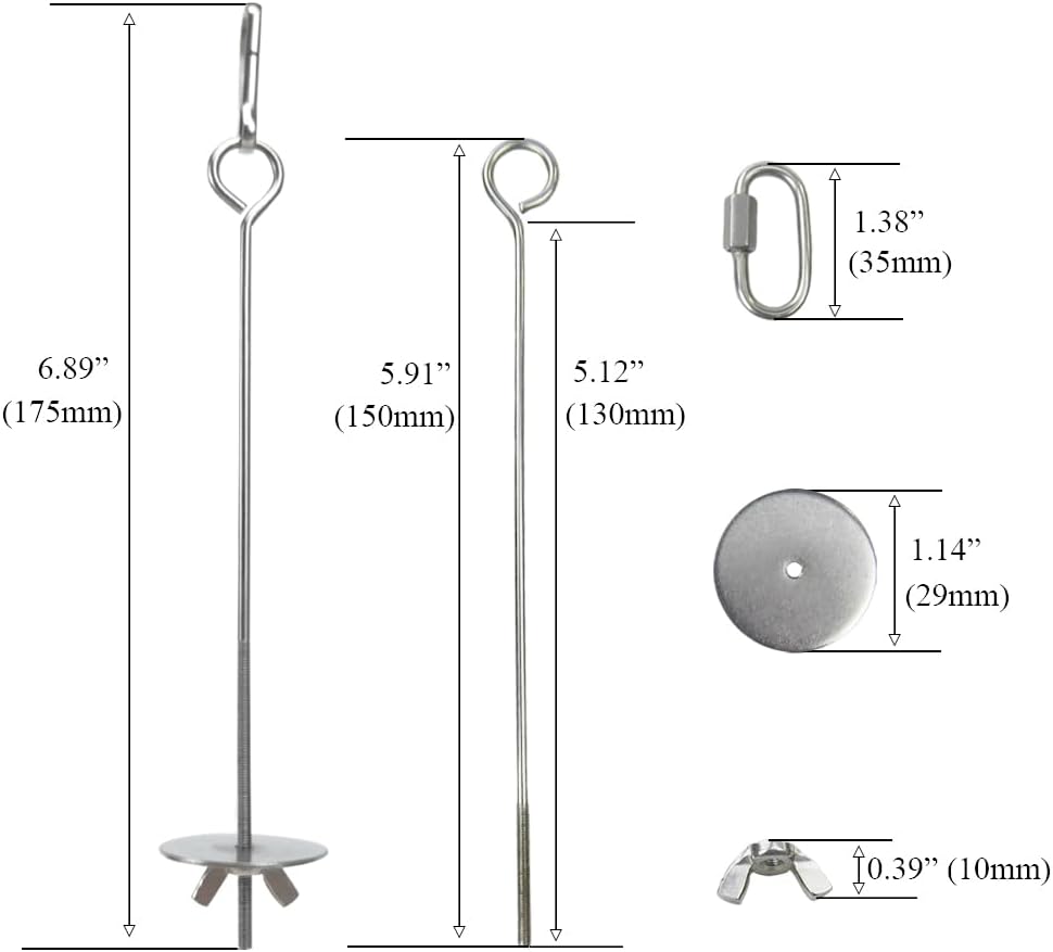 2pcs Hanging Bird Treat Skewer Parrot Fruit Feeder with Washer, 6.9 Inch Stainless Steel Bird Fruit Fork Food Holder for Bird Cage Bird Feeder Foraging Toy for Parrot Parakeet Conure, LXLVOUEG
