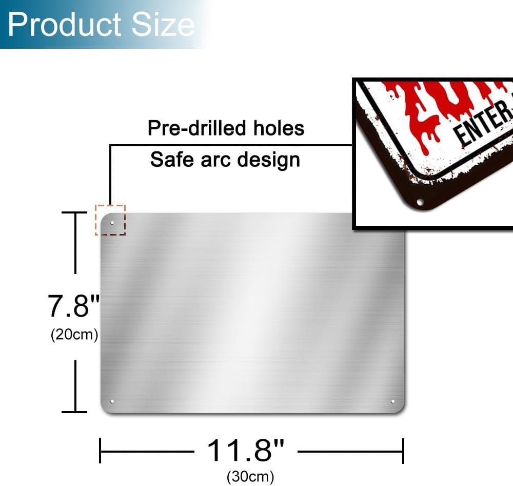 Beware of Zombie Sign Funny Halloween Party Decor Horror Themed for Outdoor Decoration 8 x 12 inch