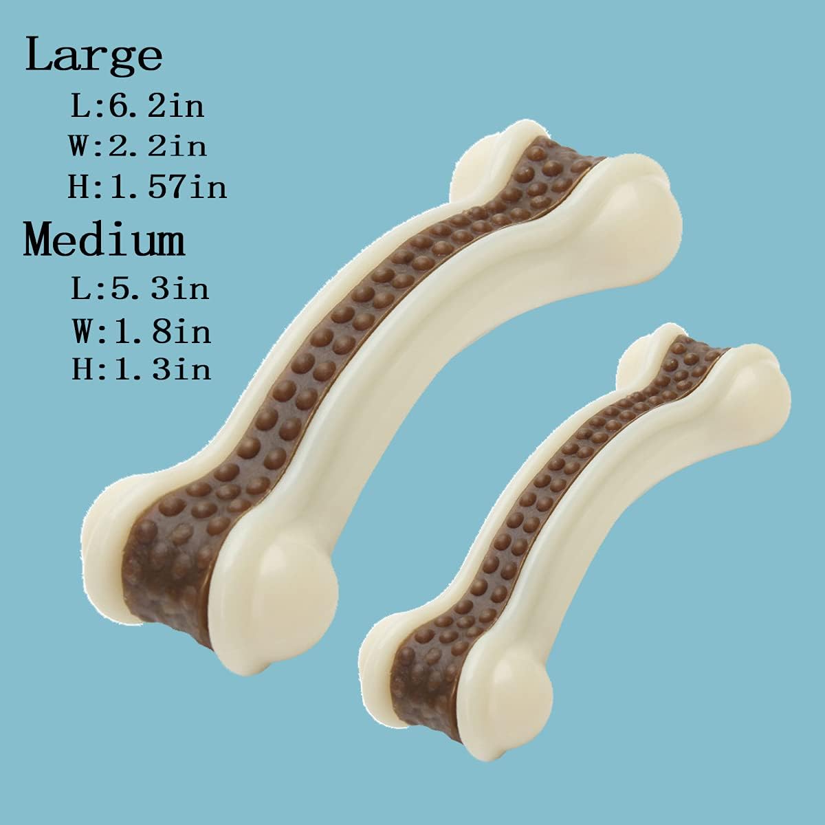 Dog Chew Toys for Aggressive Chewers Large Breed,2 Pack Beef Flavor Indestructible Dog Teething Chew Toys Bones for Large/Medium/Small Puppies,Pet Toy with Nylon