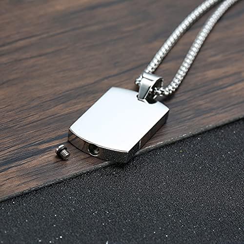 VNOX Personalized Customizable Photo Text Cremation Urn Necklace for Ashes Holder Dog Tag Pendant Family Pet Memorial Keepsake Jewelry for Men Women