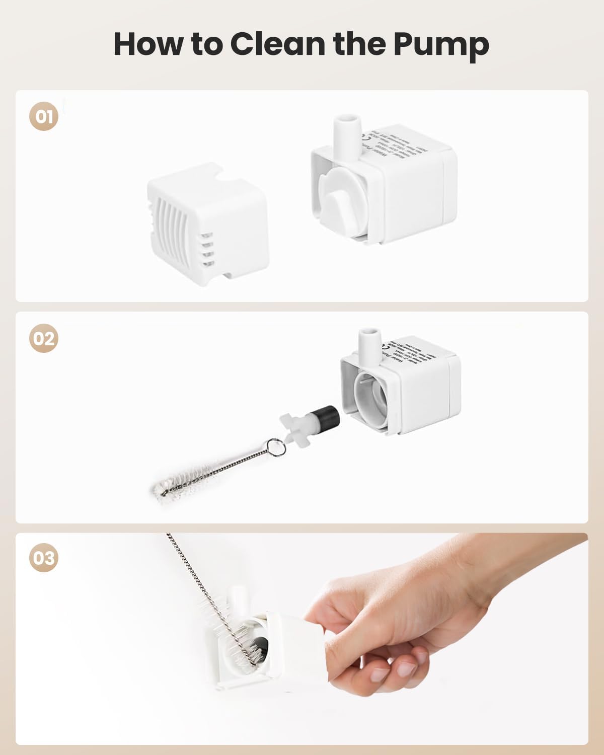 Replacement Pump for PawPoll Cat Fountain - Cats Water Fountain Pump Ultra Quiet LED Lights Pet Water Dispenser