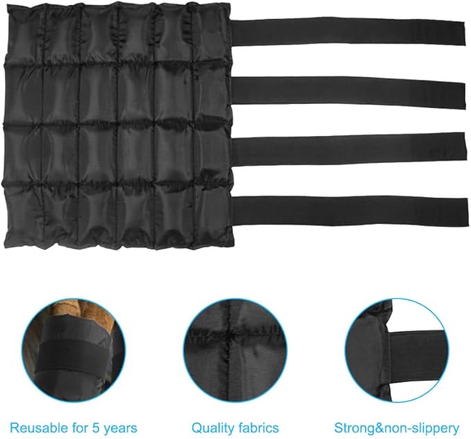 WORLD-BIO Horse Ice Boots (2pcs)/Horse Ice Pack for Injuries/Swelling, Horse Leg Ice Wraps with Flexible Straps for Horse Hock, Ankle, Knee, Legs&Horse Hooves,& Horse Gift Ideas for Horse Lovers-Black